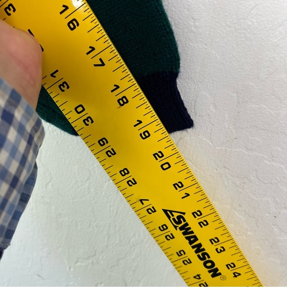 60s Mod Green and Blue Chanelesque styling Mackinnon of Scotland Wool Cardigan - Picture 9 of 10